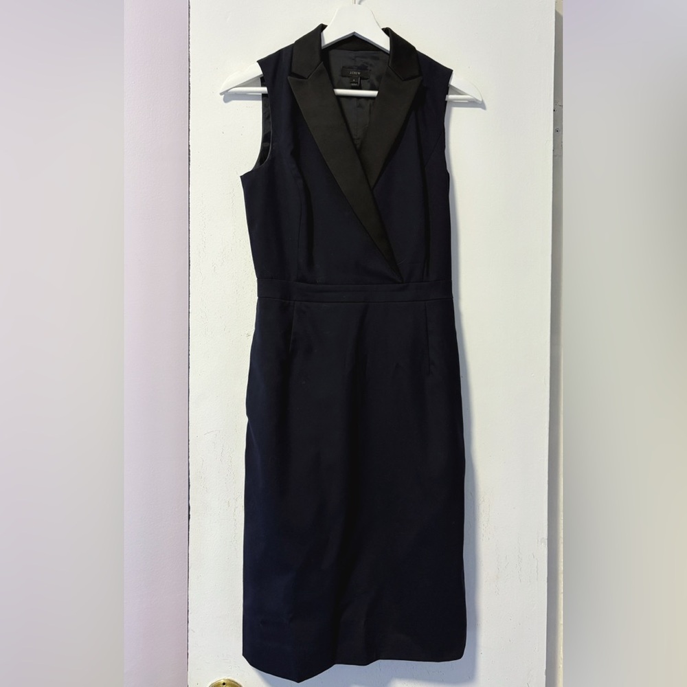 J. Crew Tuxedo Sheath Dress V-Neck